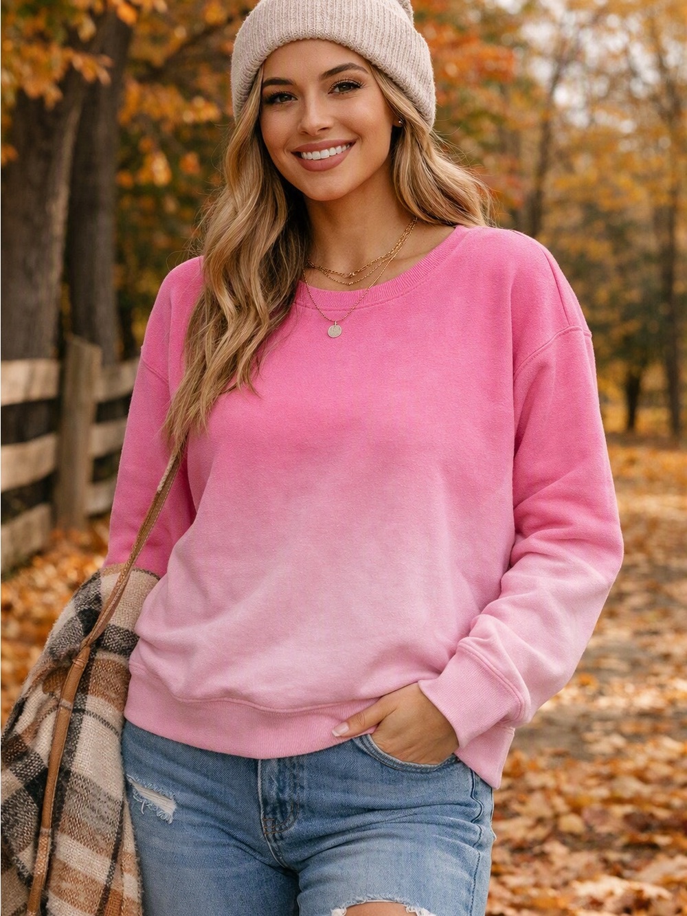 Victoria’s Secret PINK Ombre Crew Sweatshirt XS EUC